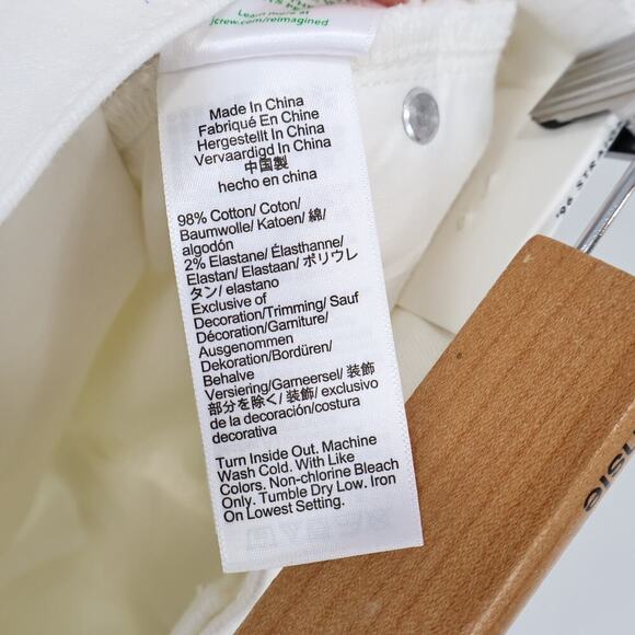 J.Crew 96' Slim Straight White Denim Jean Size 27 NWT - Picture 9 of 9